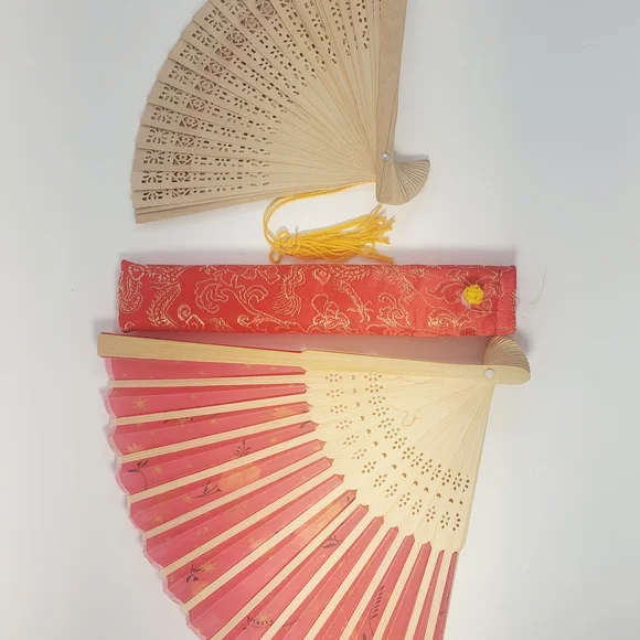 Two Wooden Hand Fans - Picture 7 of 8